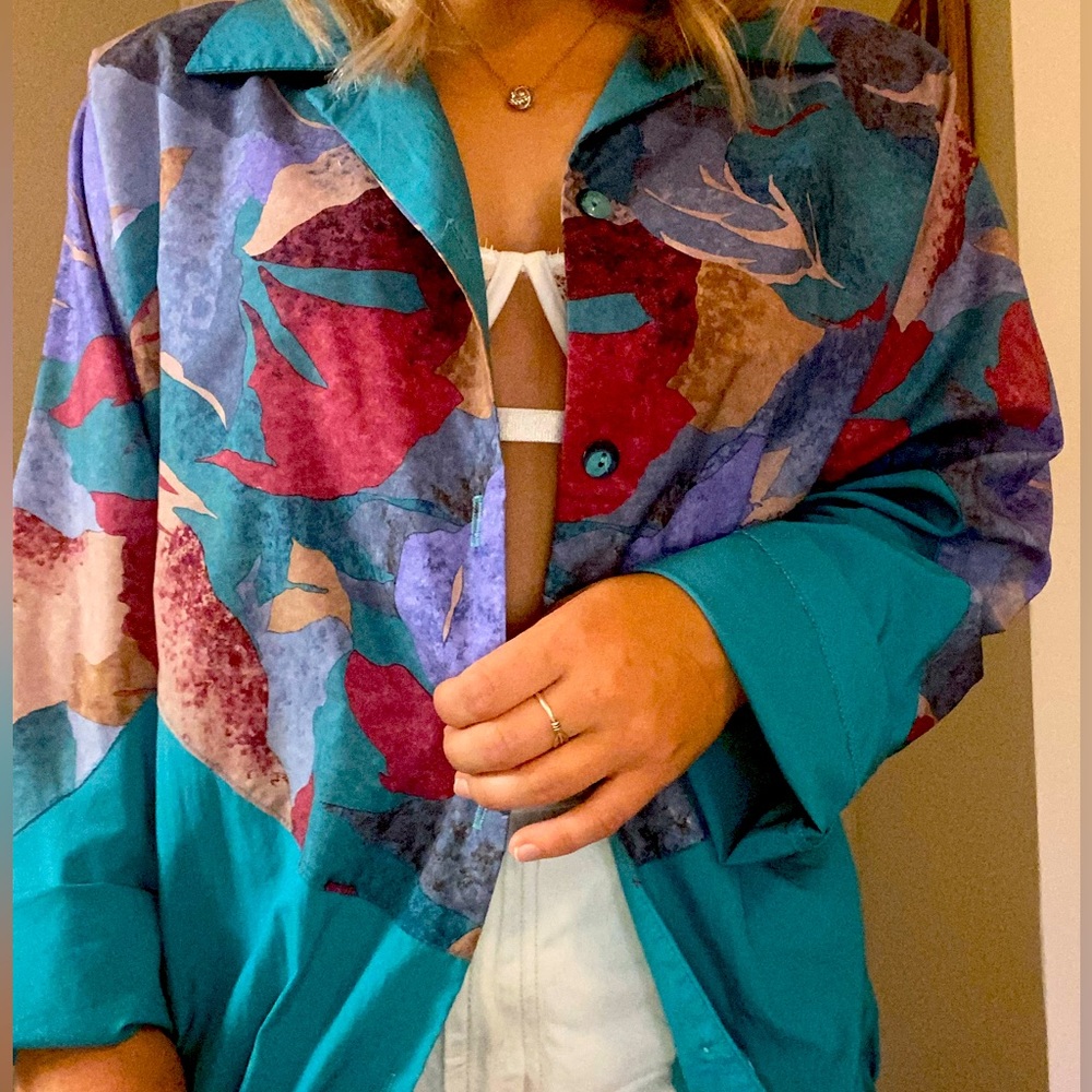 Vintage 80’s windbreaker jacket, size L, made in USA, Lighthouse Point brand